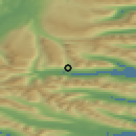 Shaded relief of the 43 km around Reyðarfjörður, drawn from the GMTED2010 grid