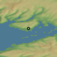Shaded relief of the 43 km around Reykhólar, drawn from the GMTED2010 grid