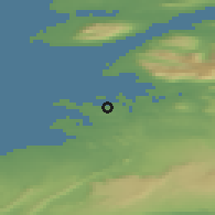 Shaded relief of the 43 km around Reykjavík, drawn from the GMTED2010 grid
