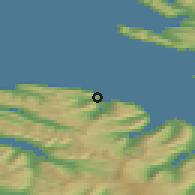 Shaded relief of the 42 km around Bolungarvík, drawn from the GMTED2010 grid