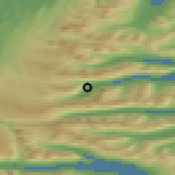 Shaded relief of the 43 km around Seyðisfjörður, drawn from the GMTED2010 grid