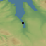 Shaded relief of the 43 km around Borðeyri, drawn from the GMTED2010 grid