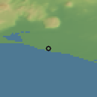 Shaded relief of the 43 km around Stokkseyri, drawn from the GMTED2010 grid