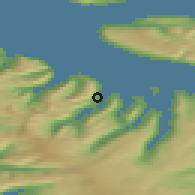 Shaded relief of the 42 km around Suðavík, drawn from the GMTED2010 grid