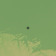 Shaded relief of the 58 km around Bhabua, drawn from the GMTED2010 grid
