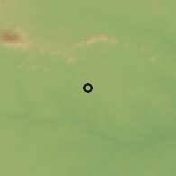 Shaded relief of the 58 km around Bhuli, drawn from the GMTED2010 grid