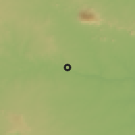 Shaded relief of the 58 km around Bokāro, drawn from the GMTED2010 grid