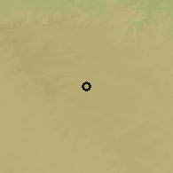 Shaded relief of the 58 km around Chikhli, drawn from the GMTED2010 grid