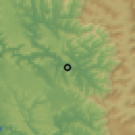Shaded relief of the 59 km around Chiplūn, drawn from the GMTED2010 grid