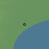 Shaded relief of the 59 km around Chīrāla, drawn from the GMTED2010 grid