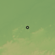 Shaded relief of the 57 km around Chitrakūt Dham, drawn from the GMTED2010 grid