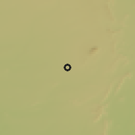 Shaded relief of the 57 km around Chomūn, drawn from the GMTED2010 grid