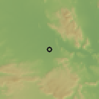 Shaded relief of the 59 km around Cuddapah, drawn from the GMTED2010 grid