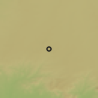 Shaded relief of the 58 km around Dhār, drawn from the GMTED2010 grid