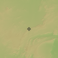 Shaded relief of the 59 km around Dhone, drawn from the GMTED2010 grid