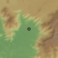 Shaded relief of the 60 km around Edakkara, drawn from the GMTED2010 grid