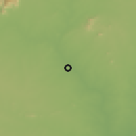 Shaded relief of the 60 km around Erode, drawn from the GMTED2010 grid