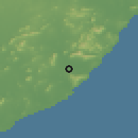 Shaded relief of the 59 km around Gajuvaka, drawn from the GMTED2010 grid