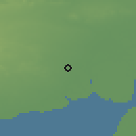 Shaded relief of the 58 km around Gāndhīdham, drawn from the GMTED2010 grid