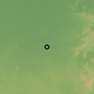 Shaded relief of the 58 km around Goddā, drawn from the GMTED2010 grid