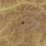 Shaded relief of the 56 km around Gola Range, drawn from the GMTED2010 grid