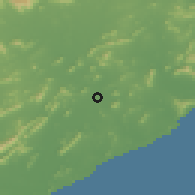 Shaded relief of the 59 km around Anakāpalle, drawn from the GMTED2010 grid