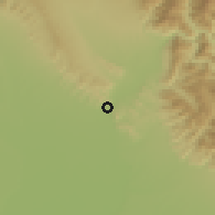 Shaded relief of the 56 km around Haridwār, drawn from the GMTED2010 grid