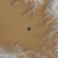Shaded relief of the 55 km around Anantnāg, drawn from the GMTED2010 grid