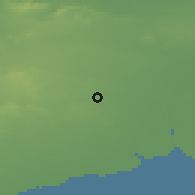 Shaded relief of the 58 km around Anjār, drawn from the GMTED2010 grid