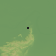 Shaded relief of the 57 km around Jamālpur, drawn from the GMTED2010 grid