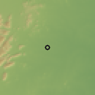 Shaded relief of the 60 km around Ārani, drawn from the GMTED2010 grid