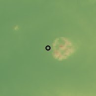 Shaded relief of the 58 km around Jūnāgadh, drawn from the GMTED2010 grid