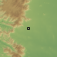Shaded relief of the 60 km around Kadayanallur, drawn from the GMTED2010 grid
