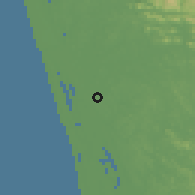 Shaded relief of the 60 km around Kalamassery, drawn from the GMTED2010 grid