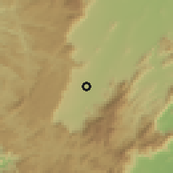 Shaded relief of the 60 km around Kambam, drawn from the GMTED2010 grid