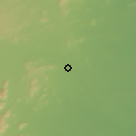 Shaded relief of the 60 km around Arcot, drawn from the GMTED2010 grid