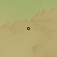 Shaded relief of the 58 km around Kannad, drawn from the GMTED2010 grid