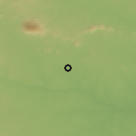 Shaded relief of the 58 km around Kātrās, drawn from the GMTED2010 grid
