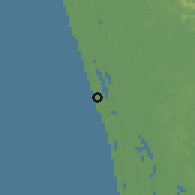 Shaded relief of the 60 km around Kochi, drawn from the GMTED2010 grid