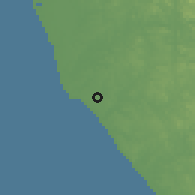 Shaded relief of the 60 km around Kollam, drawn from the GMTED2010 grid
