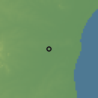 Shaded relief of the 59 km around Kondukūr, drawn from the GMTED2010 grid