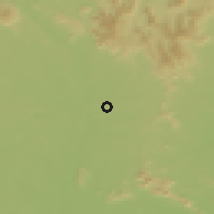 Shaded relief of the 58 km around Korba, drawn from the GMTED2010 grid