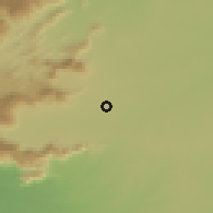 Shaded relief of the 60 km around Koyampattur, drawn from the GMTED2010 grid