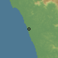 Shaded relief of the 60 km around Kozhikkod, drawn from the GMTED2010 grid