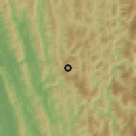 Shaded relief of the 58 km around Lunglei, drawn from the GMTED2010 grid