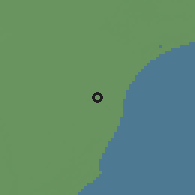 Shaded relief of the 59 km around Machilīpatnam, drawn from the GMTED2010 grid