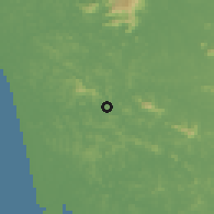 Shaded relief of the 60 km around Malappuram, drawn from the GMTED2010 grid