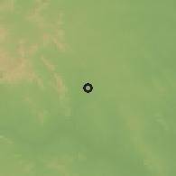 Shaded relief of the 59 km around Mandamarri, drawn from the GMTED2010 grid