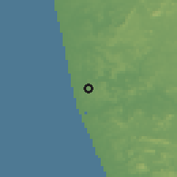 Shaded relief of the 60 km around Mangaluru, drawn from the GMTED2010 grid