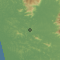 Shaded relief of the 60 km around Manjeri, drawn from the GMTED2010 grid